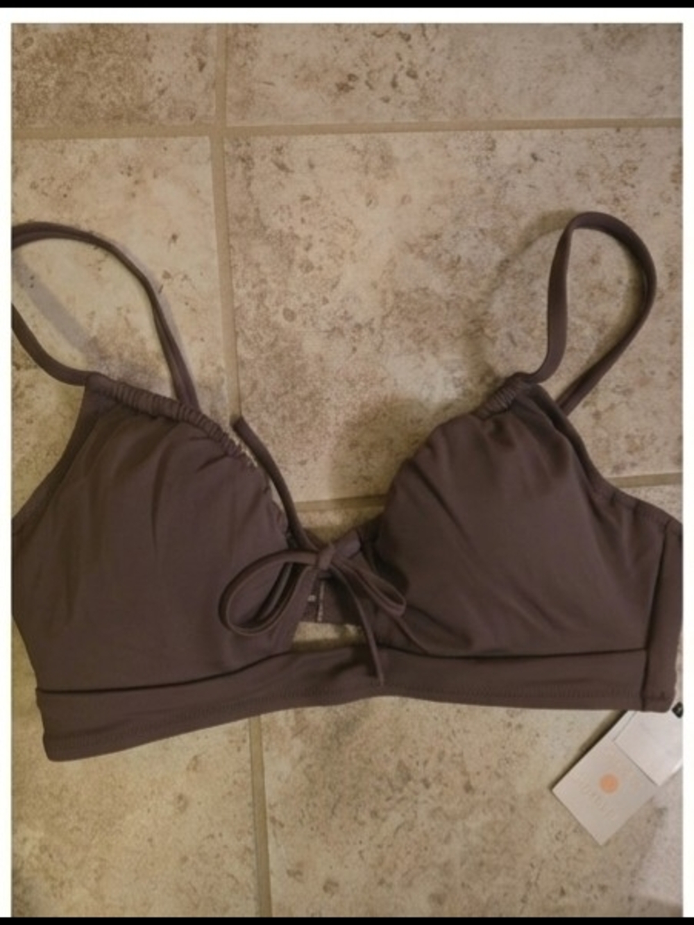 Shade & Shore Tie-Front Bralette - Taupe